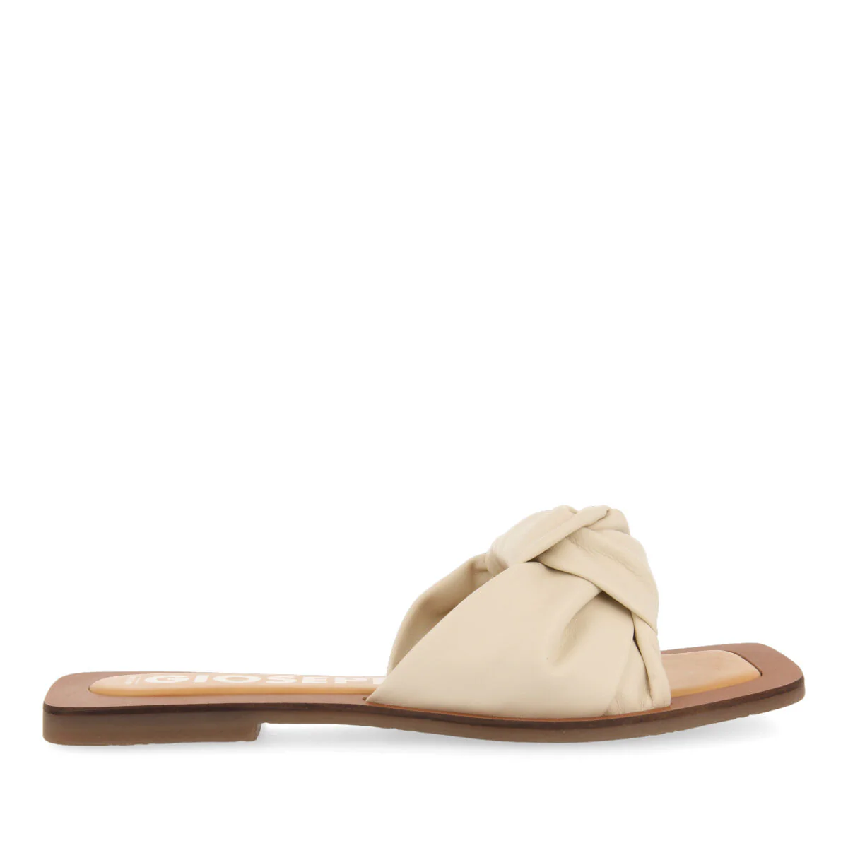 Epone women's off-white leather sandals with decorative knots