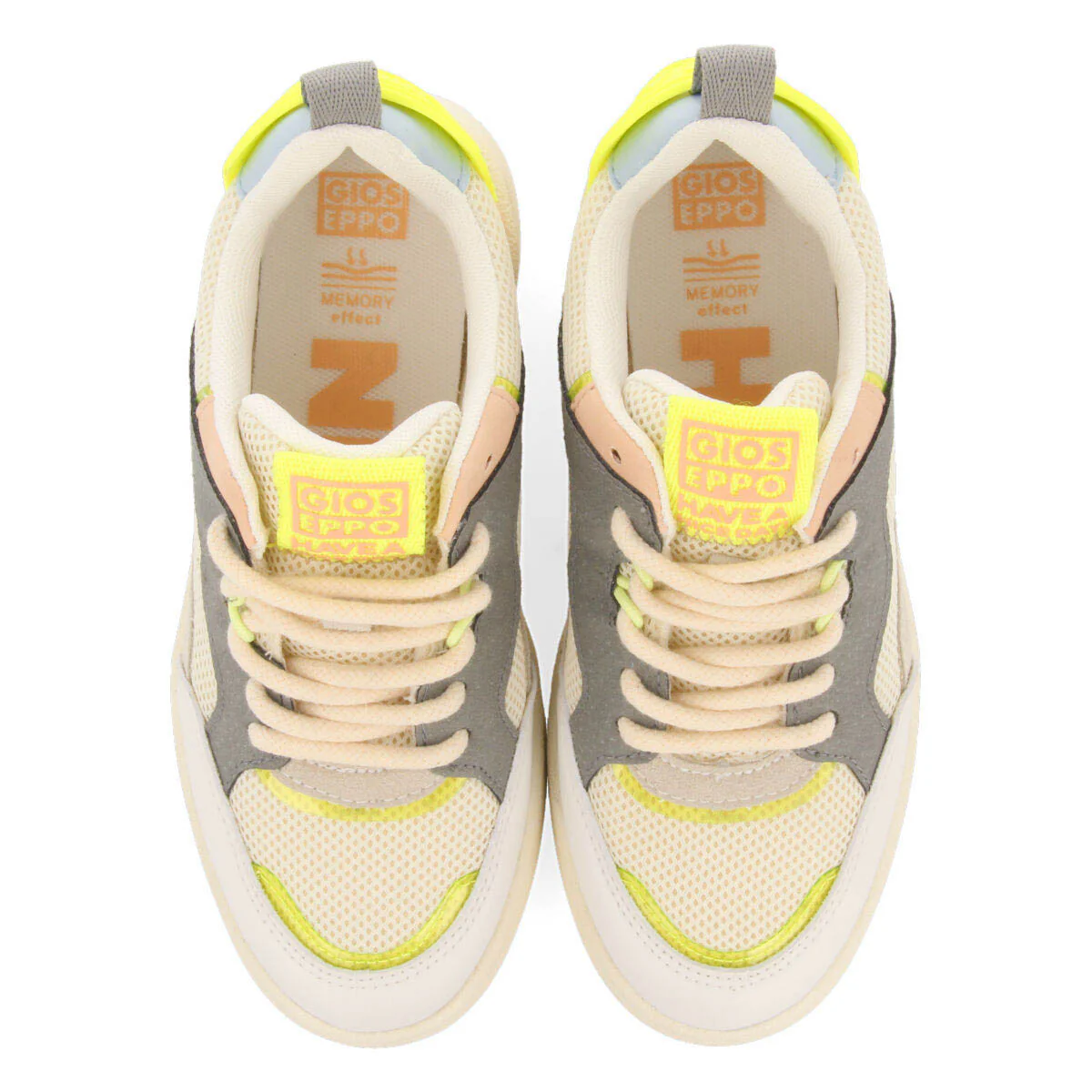 Eritras girls white sneakers with colourful neon yellow touches - Image 4