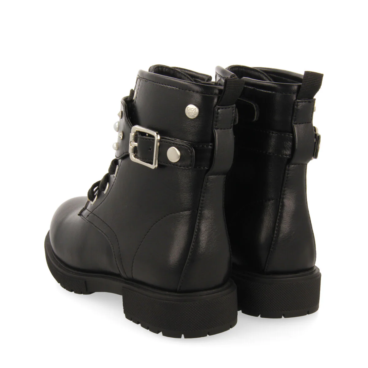 Erskine children's black lace-up ankle boots with decorations - Image 3