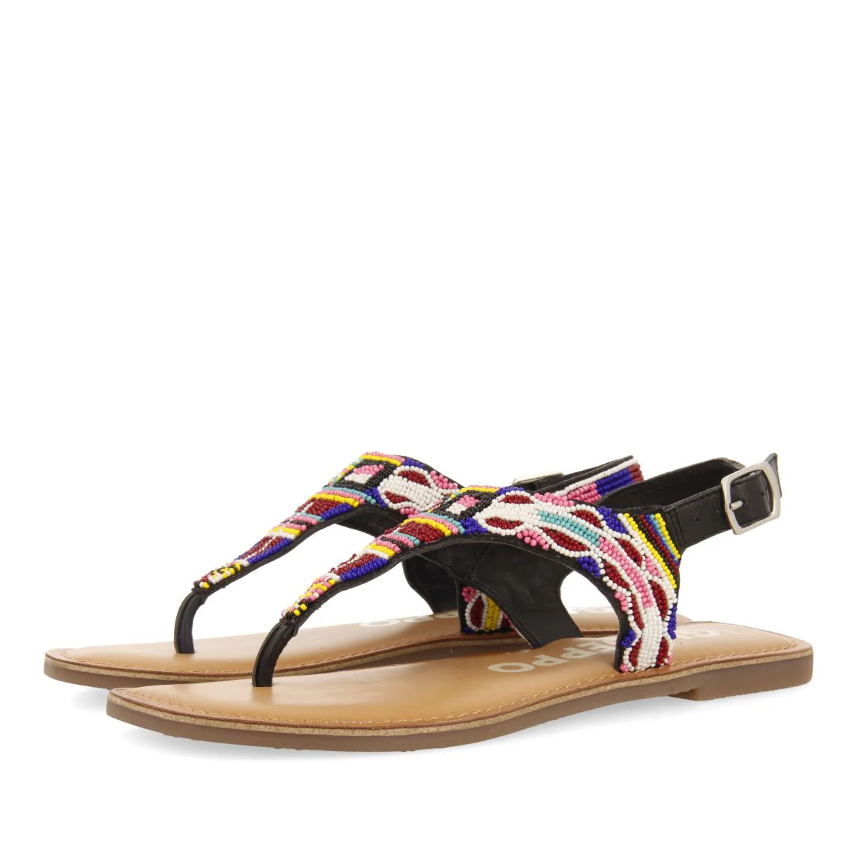 ETHNIC SANDALS WITH MULTICOLORED STONES FOR WOMEN SAITASH - Image 2