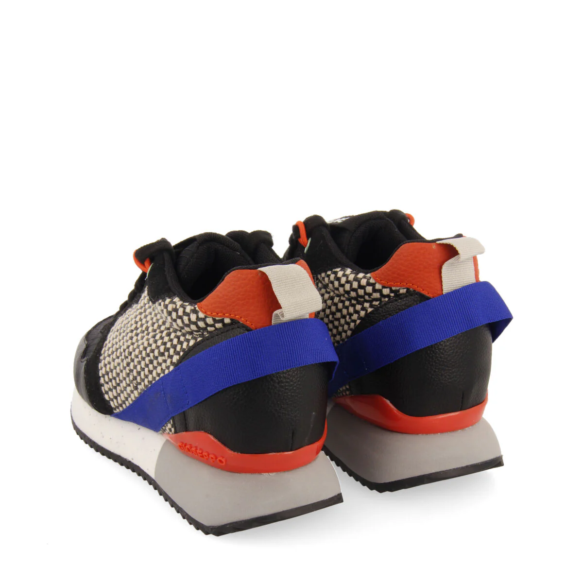 Evosges women's textured black sneakers with details and inner wedges - Image 4