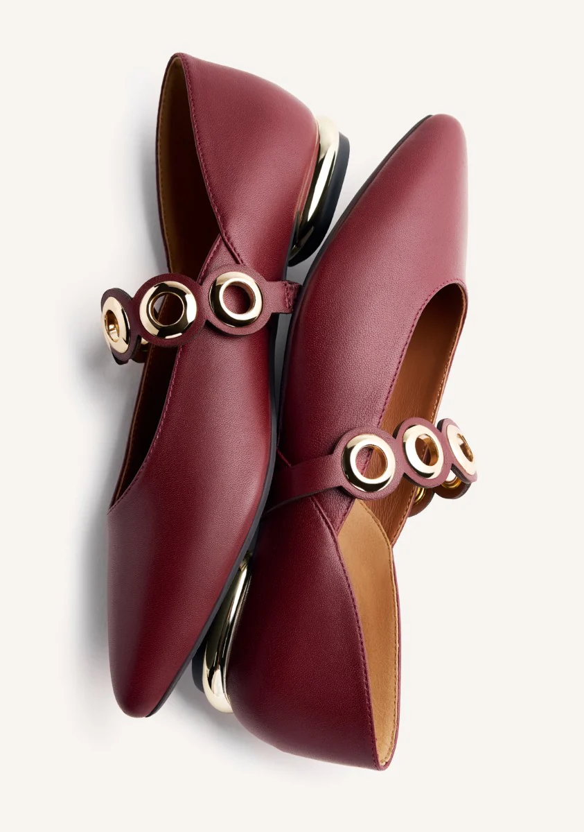 EYELET LEATHER BALLET FLATS NIMROD - Image 3