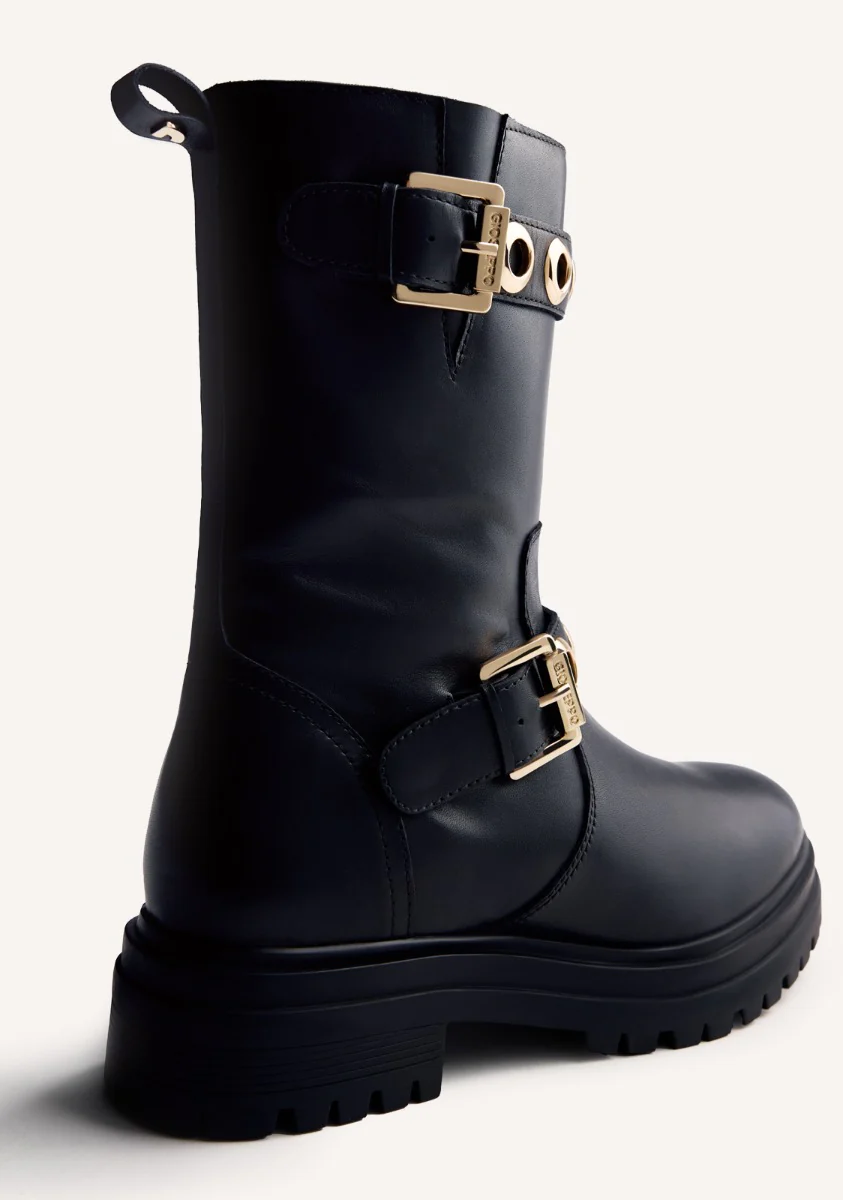 EYELET LEATHER BIKER BOOTS BELLAIRE - Image 5