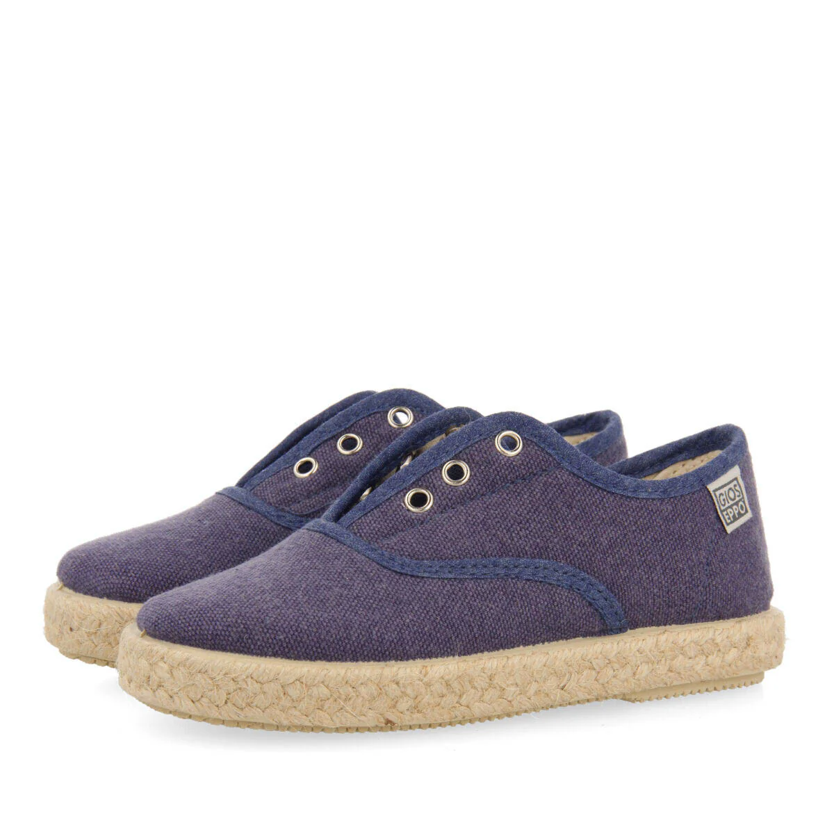 Farges boys navy blue oxford style espadrilles - Image 2