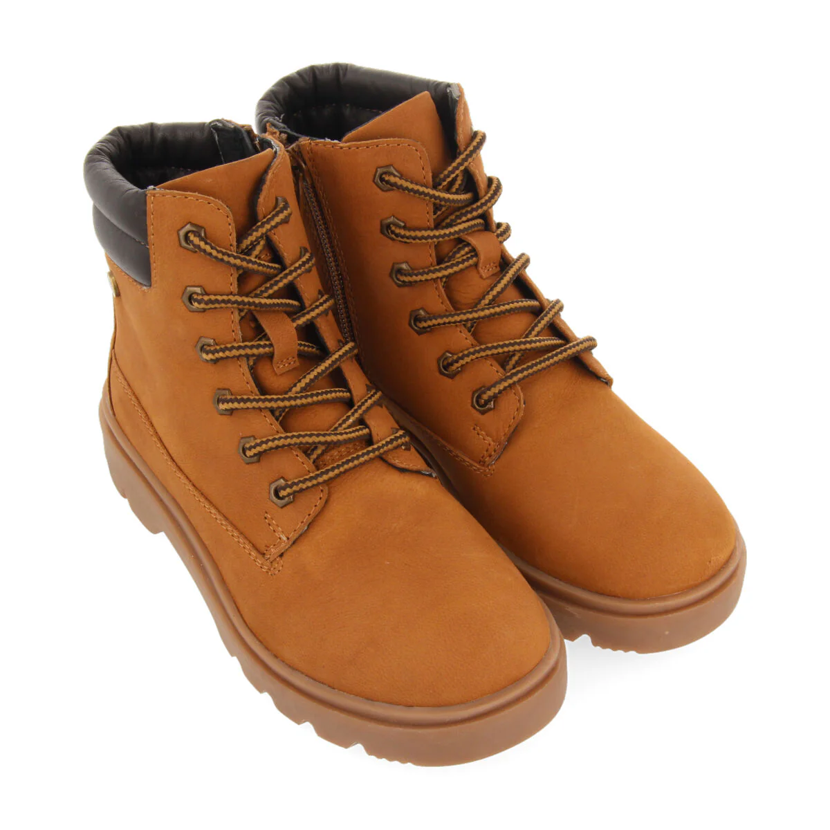Favang children's tan leather lace-up ankle boots - Image 2