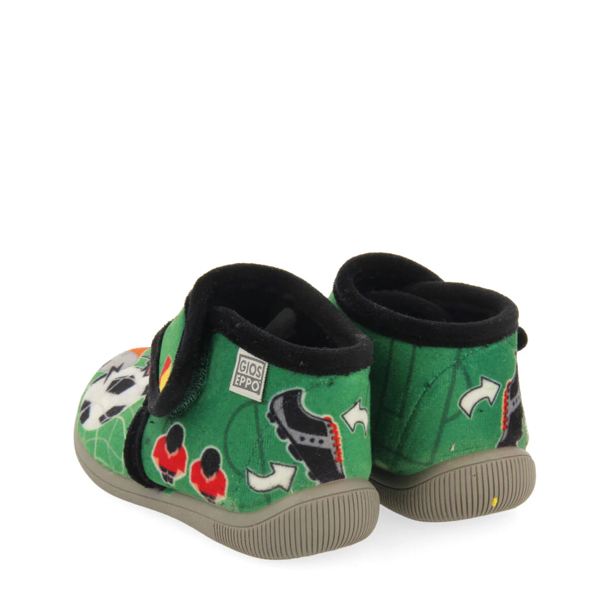 Faxe babies' green football-print slippers - Image 3