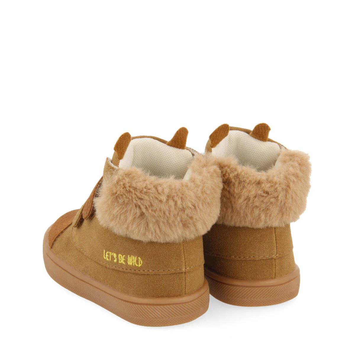 Ferlach babies' tan boot-style sneakers with a teddy bear face - Image 4