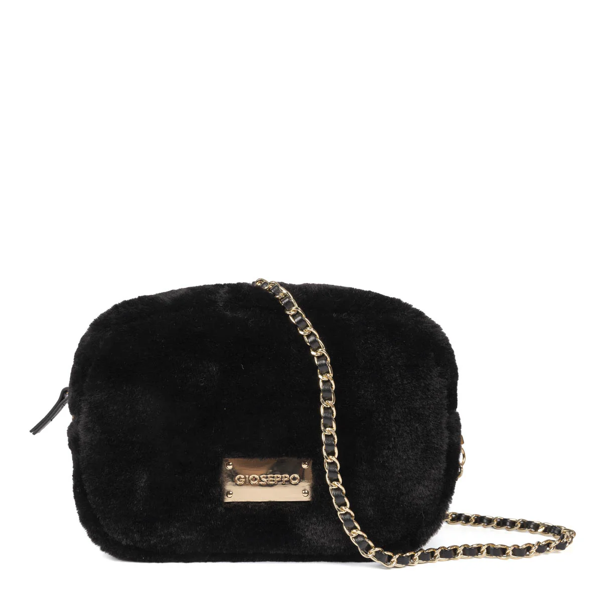 Fiss furry black bag with chain strap