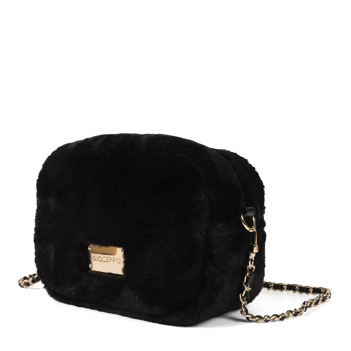 Fiss furry black bag with chain strap - Image 5