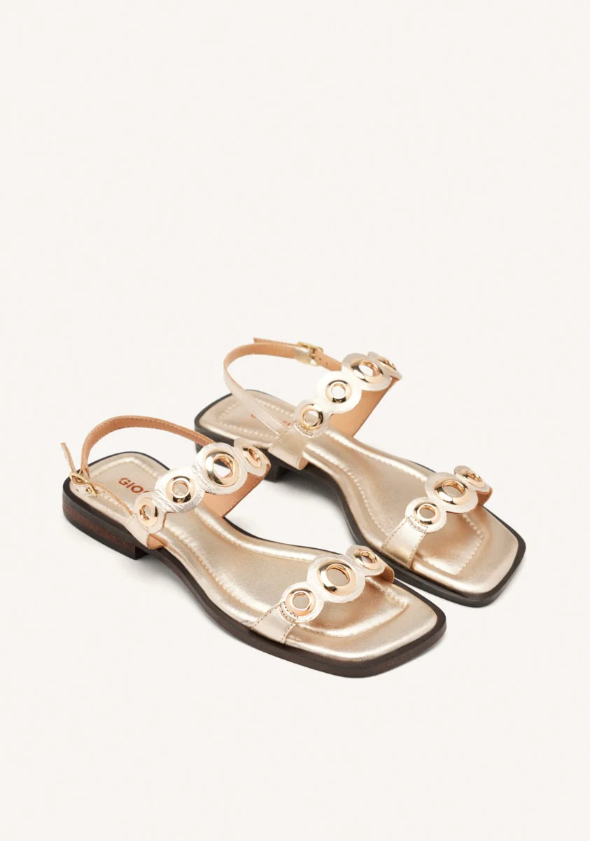 FLAT LEATHER SANDALS WITH EYELETS SIREN - Image 2