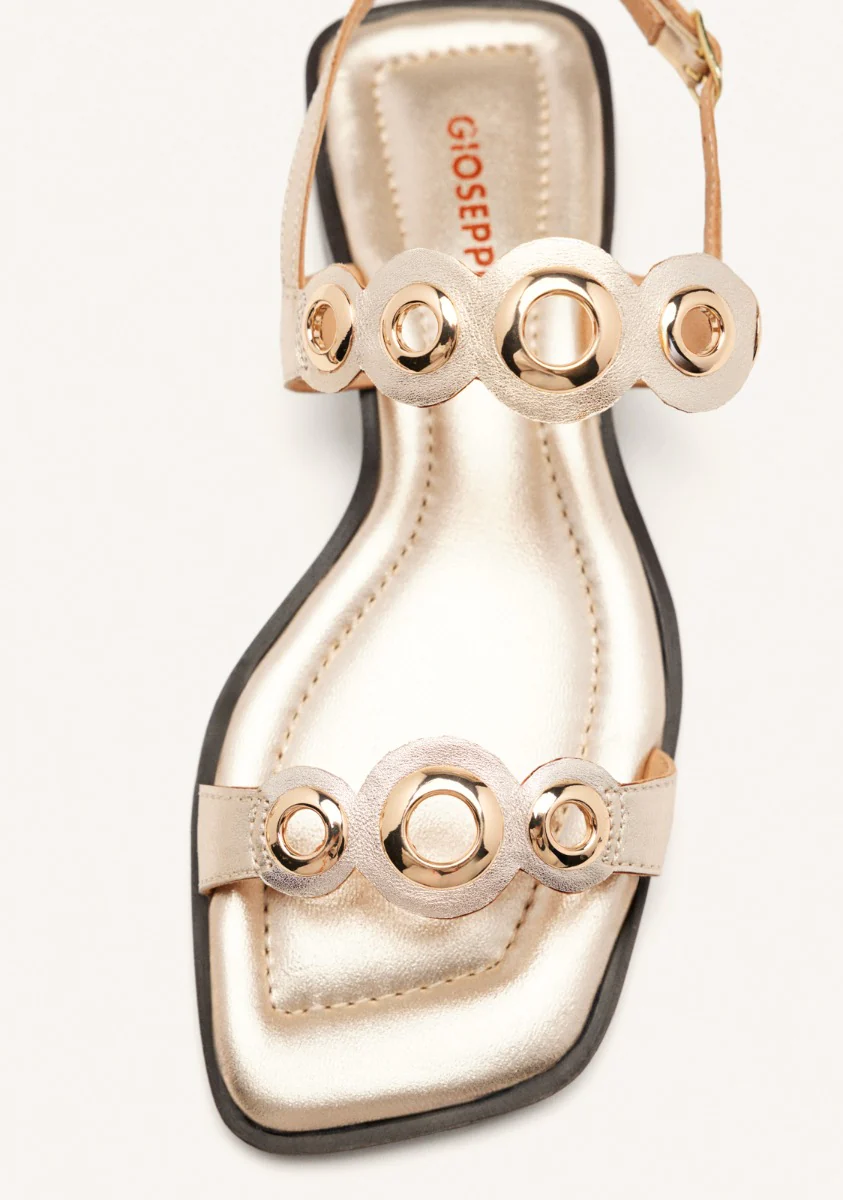 FLAT LEATHER SANDALS WITH EYELETS SIREN - Image 3