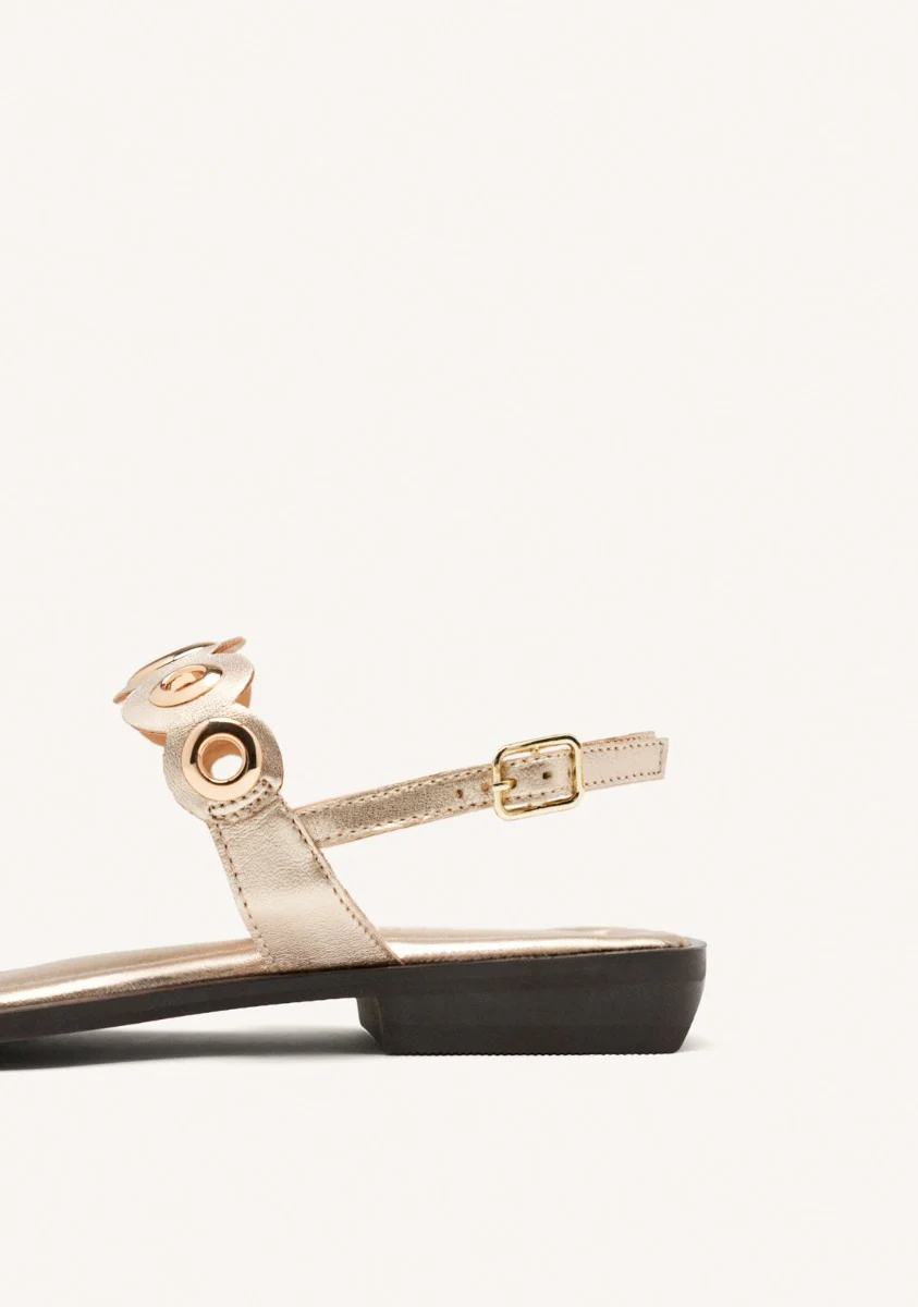 FLAT LEATHER SANDALS WITH EYELETS SIREN - Image 4