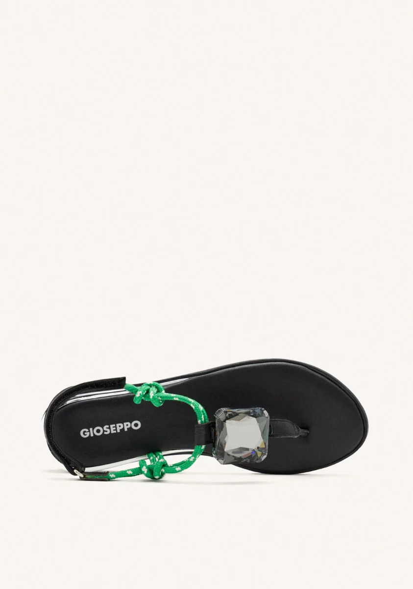 FLAT SANDALS WITH RHINESTONE LEATHER OAKDALE