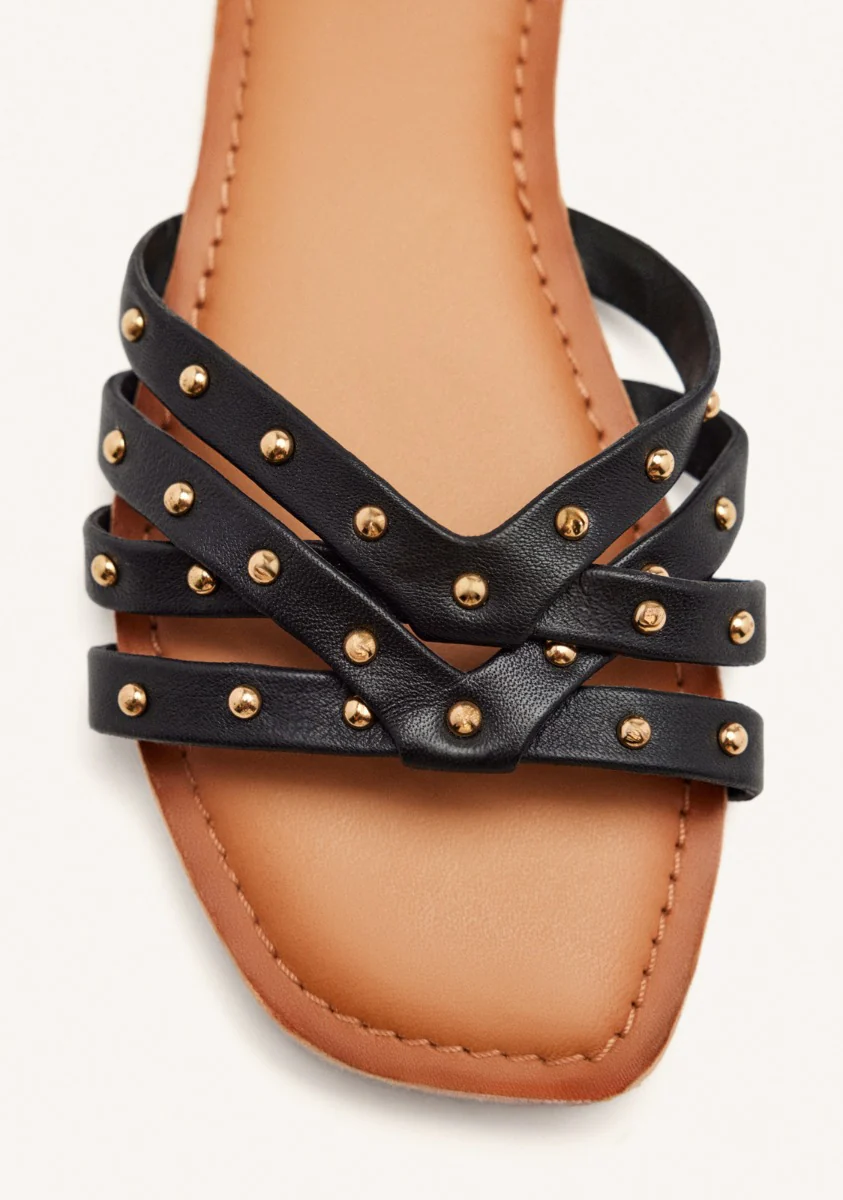 FLAT SANDALS WITH RHINESTONE LEATHER HOPEDALE - Image 3
