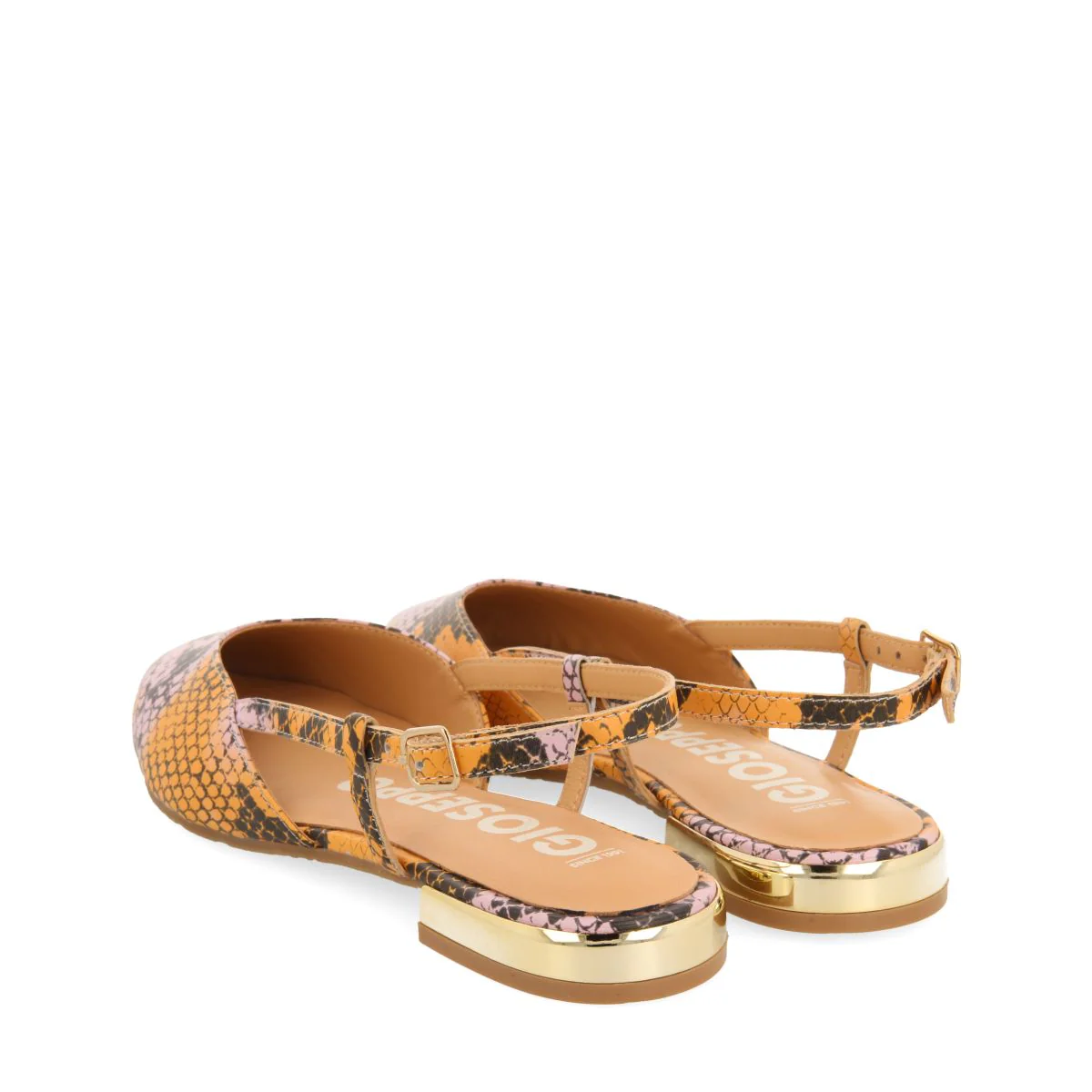 FLAT SNAKE PRINT LEATHER POINTED TOE BALLERINAS FOR WOMEN LASCARI - Image 3