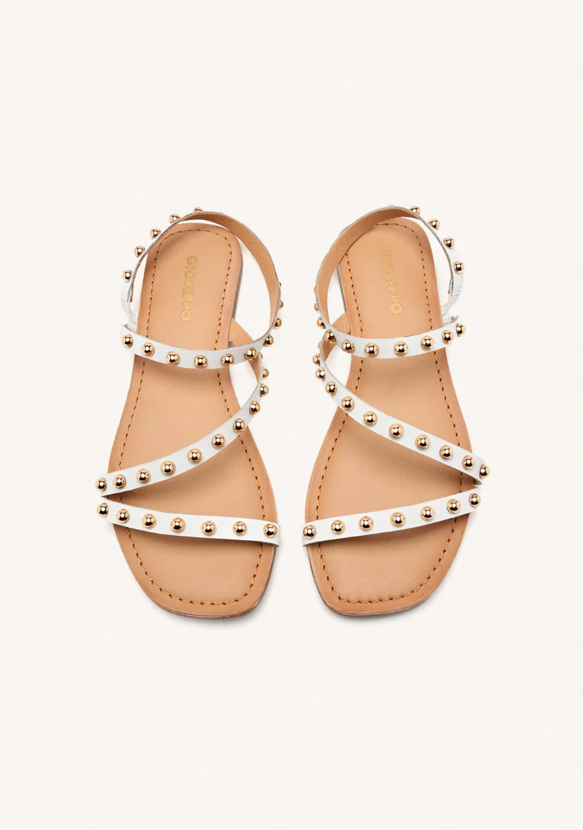 FLAT STUDDED LEATHER SANDALS NECEDAH - Image 2