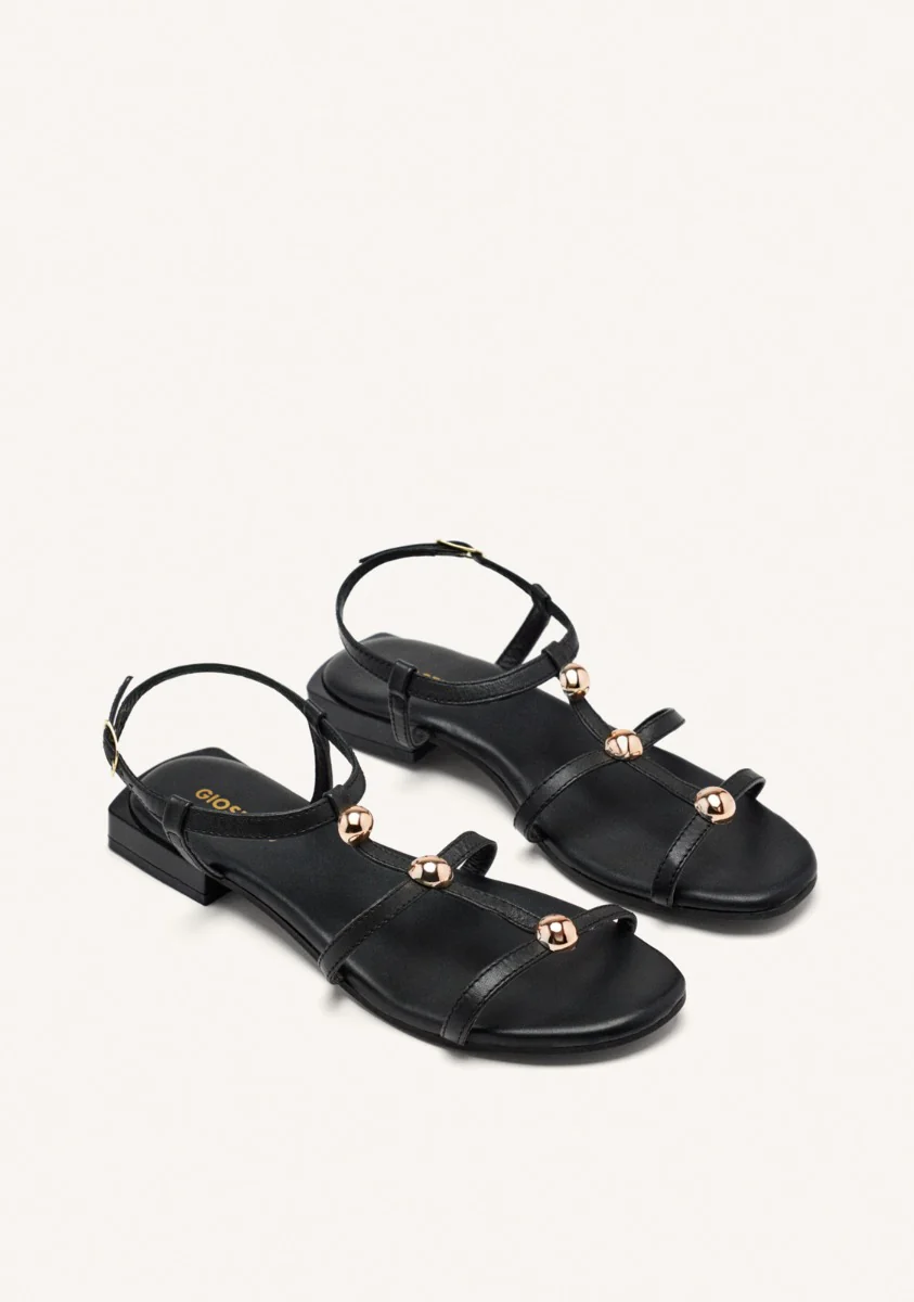 FLAT STUDDED LEATHER SANDALS STINNETT - Image 2