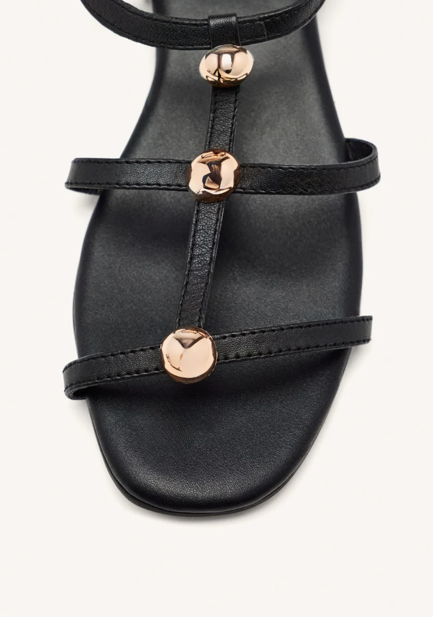 FLAT STUDDED LEATHER SANDALS STINNETT - Image 3