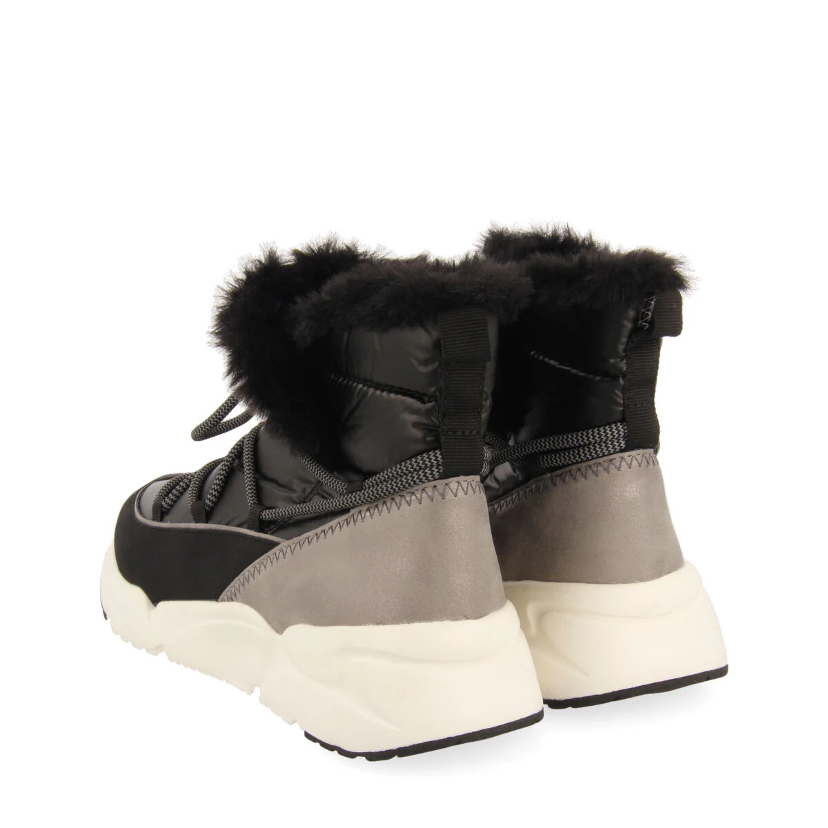 Flirch women's black lace-up winter boot-style sneakers - Image 4