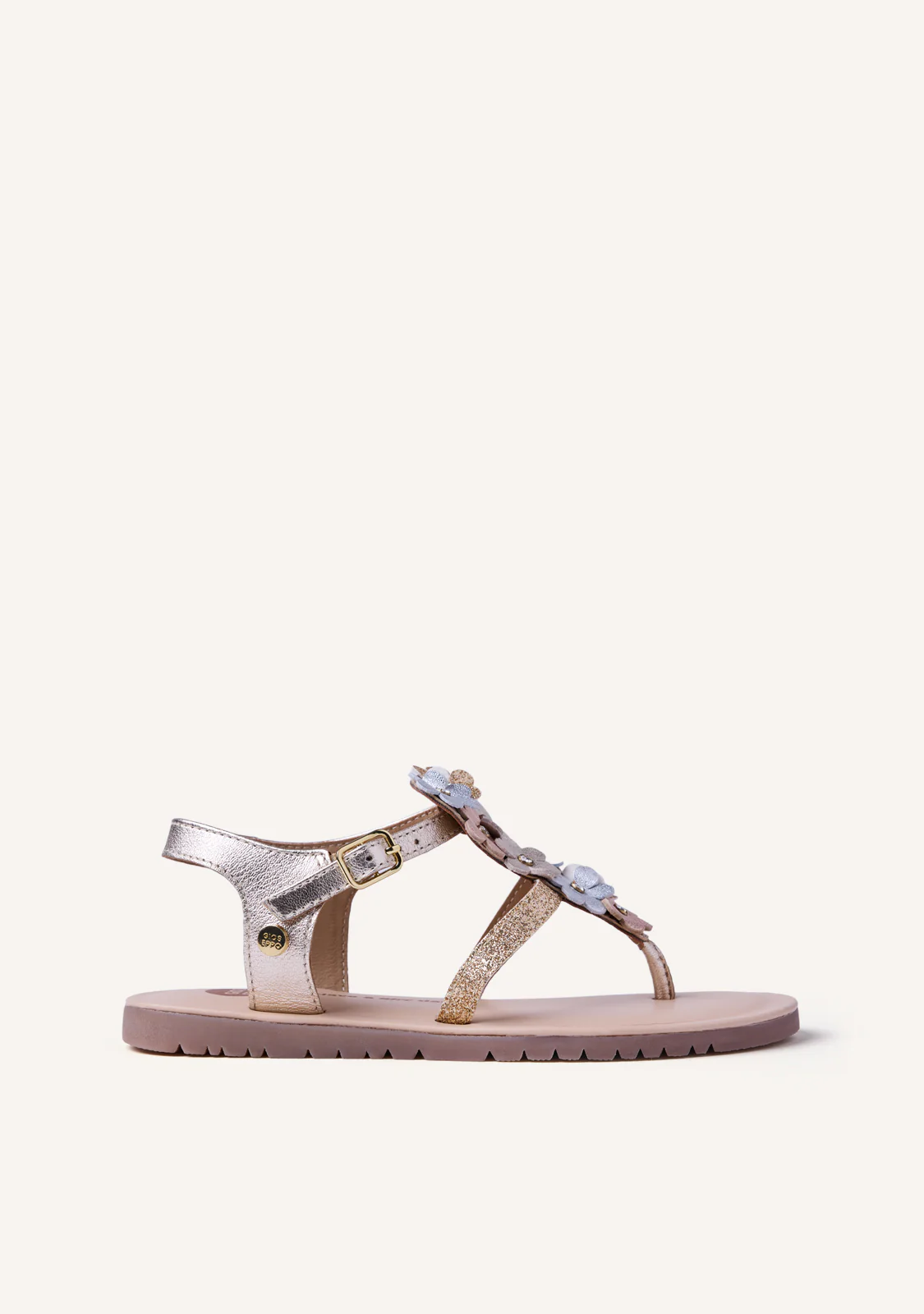 FLOWER SHINY LEATHER SANDALS TAMBACH