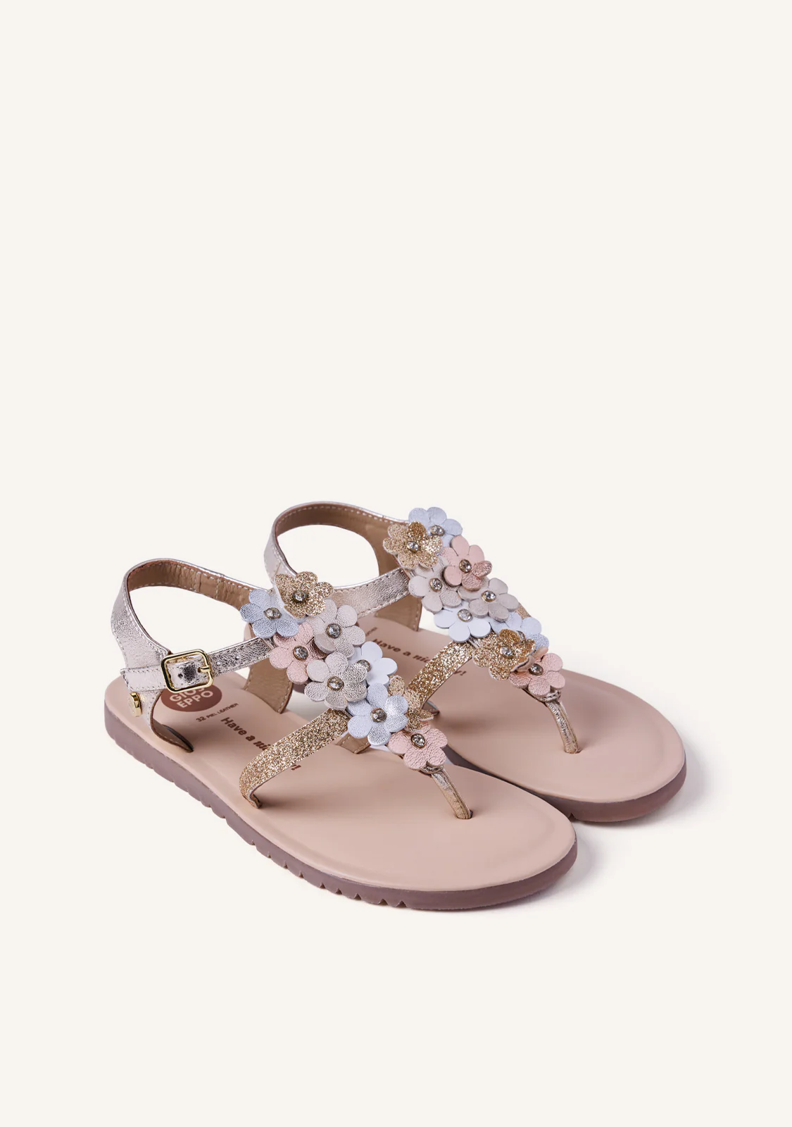 FLOWER SHINY LEATHER SANDALS TAMBACH - Image 2