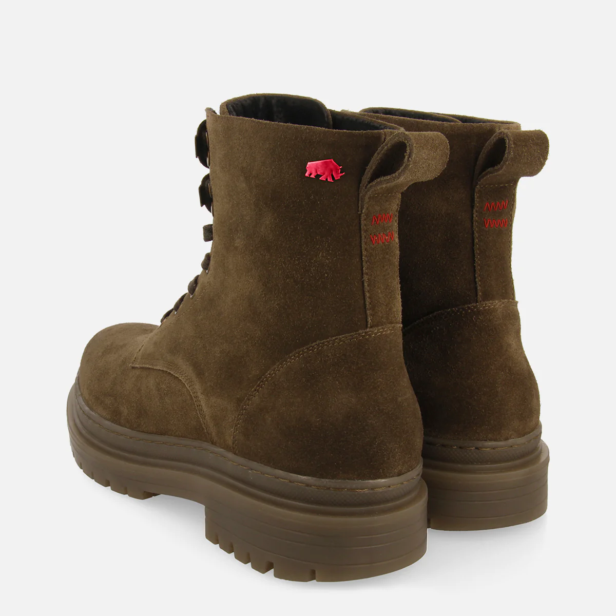 Forsol men's khaki split-suede lace-up boots - Image 3