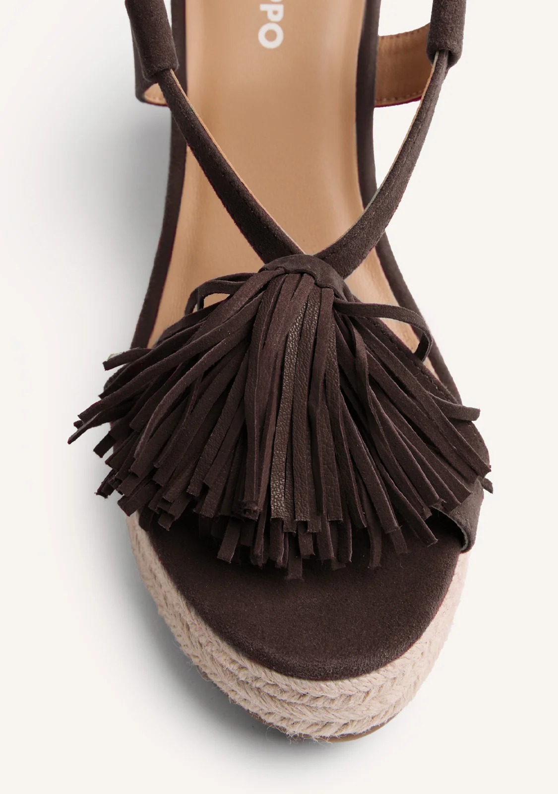 FRINGES LEATHER WEDGE SANDALS KILOSA - Image 3