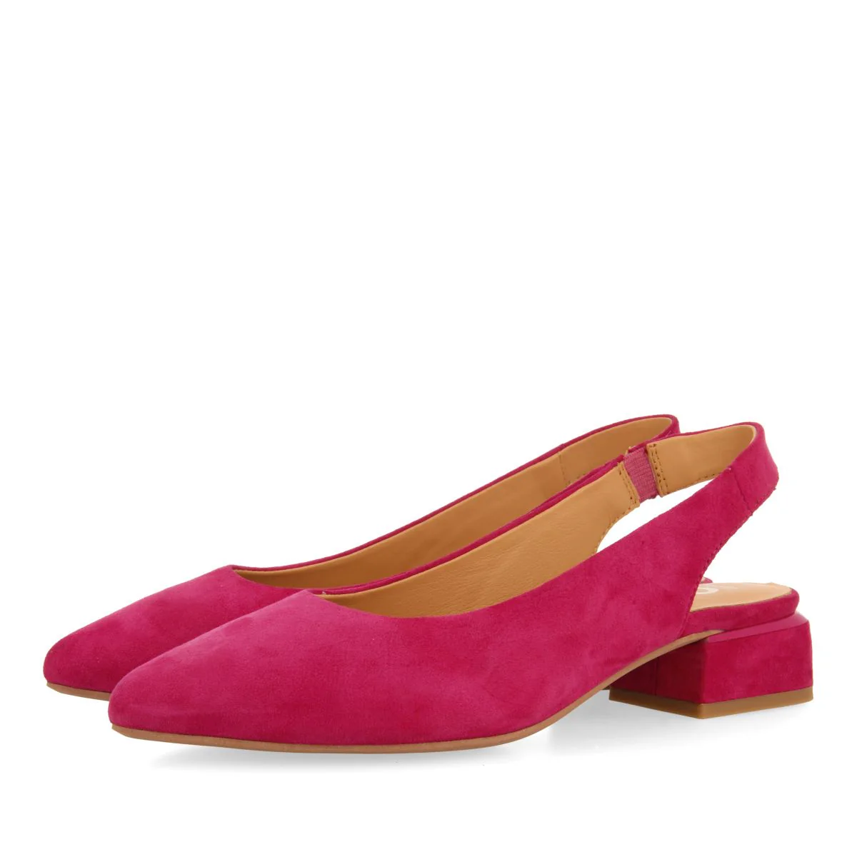 FUCHSIA COLORED LEATHER UNHEELED BALLERINAS FOR WOMEN MUHURR - Image 3