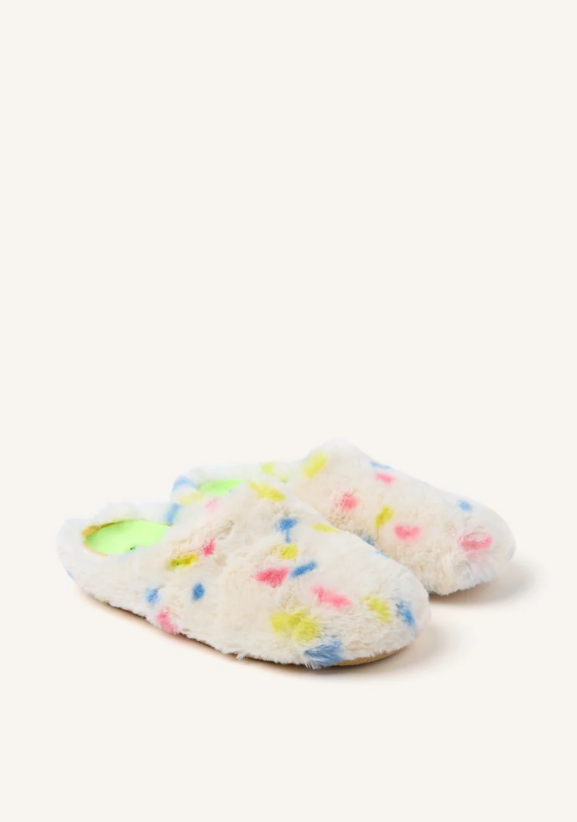 FUR HOUSE SLIPPERS POLKA DOTS SANDWELL - Image 2