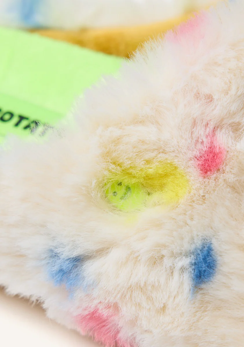 FUR HOUSE SLIPPERS POLKA DOTS SANDWELL - Image 3