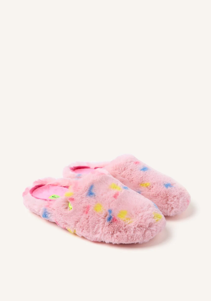 FUR HOUSE SLIPPERS POLKA DOTS SANDWELL - Image 2