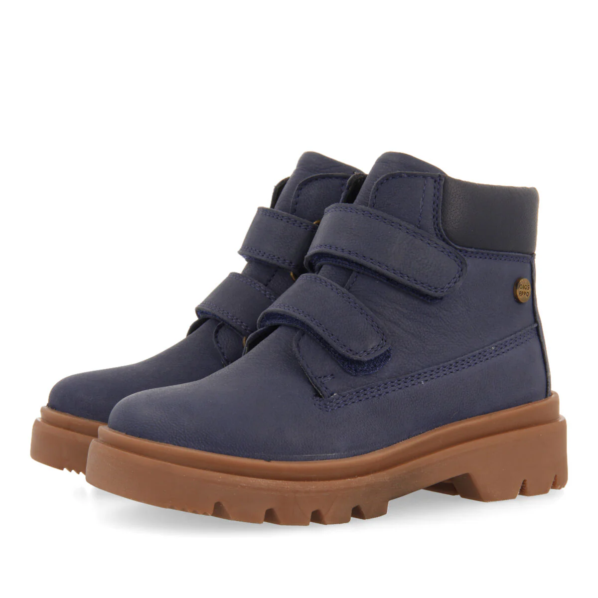 Gablitz children's navy blue leather ankle boots with adjustable straps - Image 2