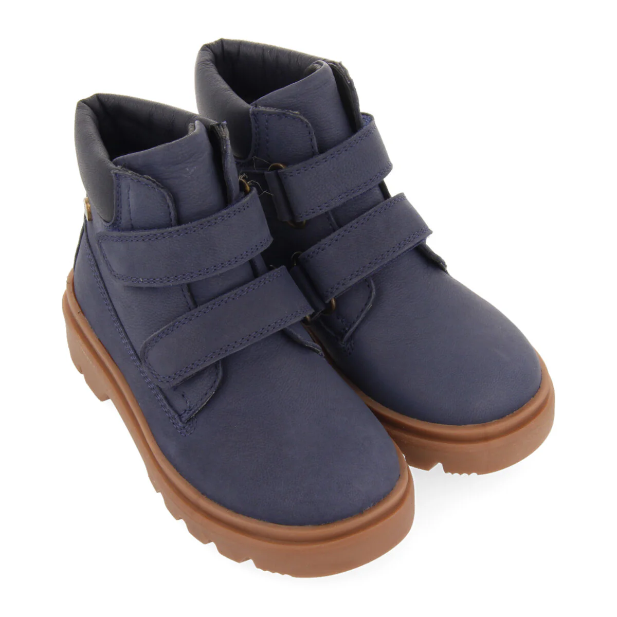 Gablitz children's navy blue leather ankle boots with adjustable straps - Image 3