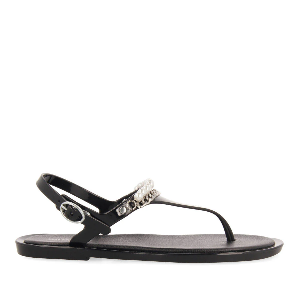 Garachine women's black sandals with mini crystals