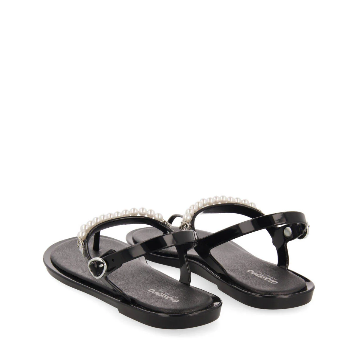 Garachine women's black sandals with mini crystals - Image 3