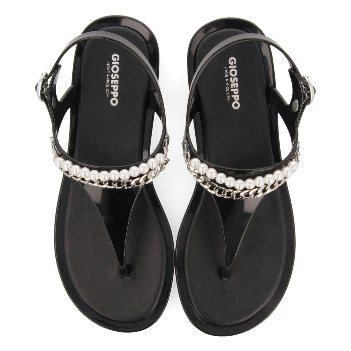 Garachine women's black sandals with mini crystals - Image 4