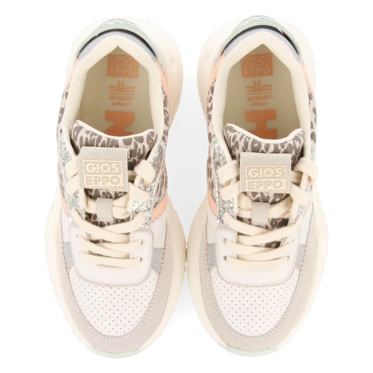Gigny girls white sneakers with leopardrint - Image 3