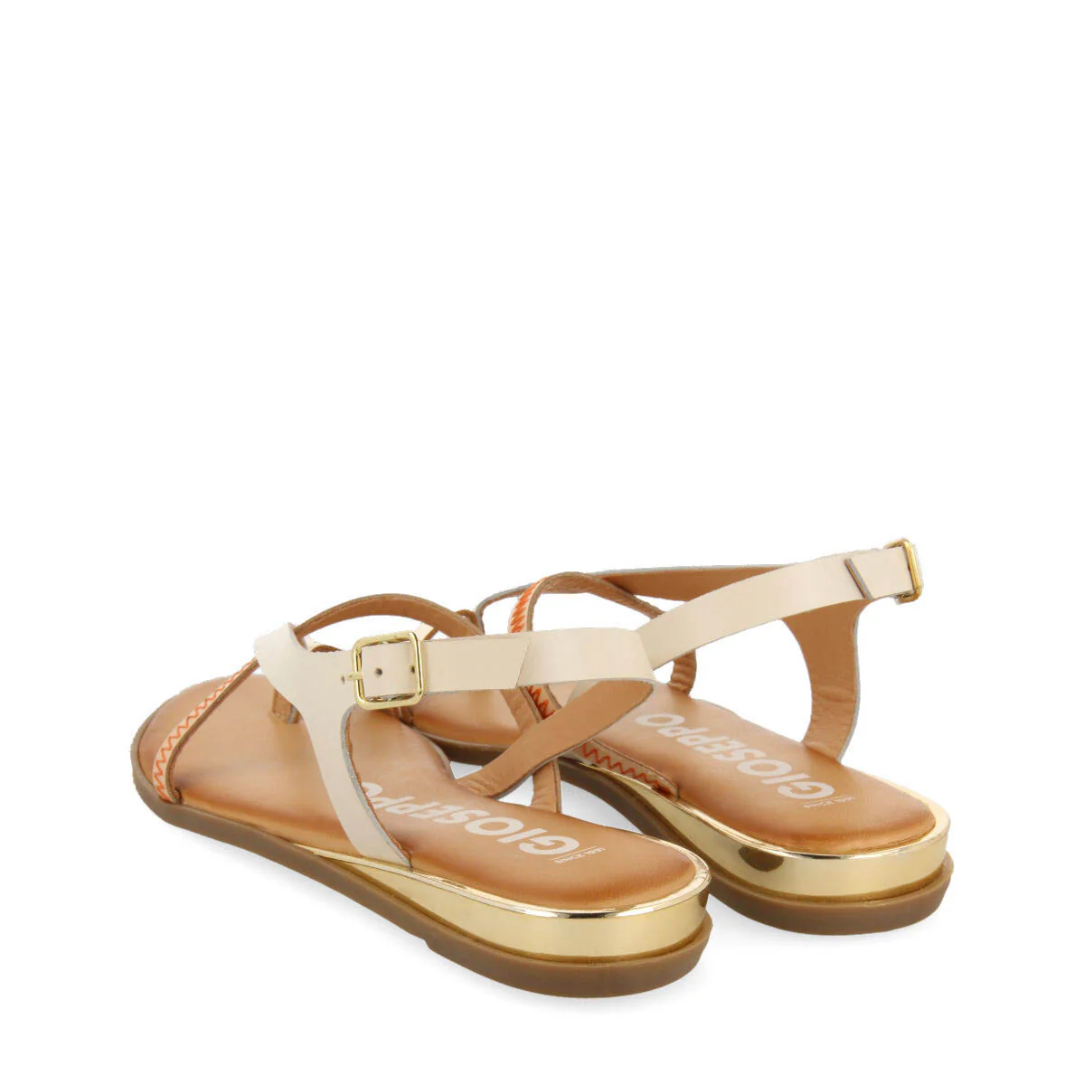 Gioux women's off-white leather sandals with straps - Image 4