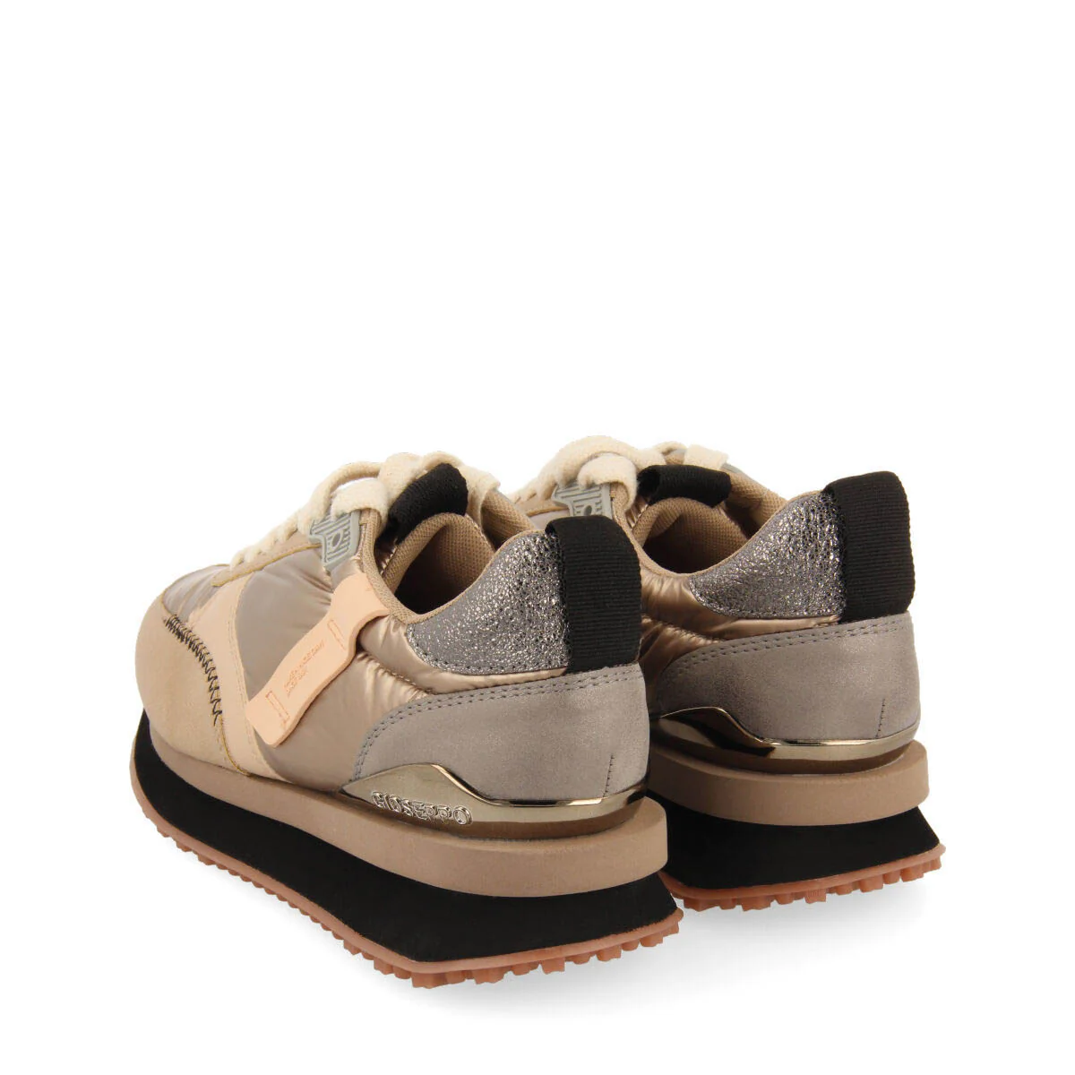 Gladsaxe women's cushioned gold monochrome sneakers with details - Image 5