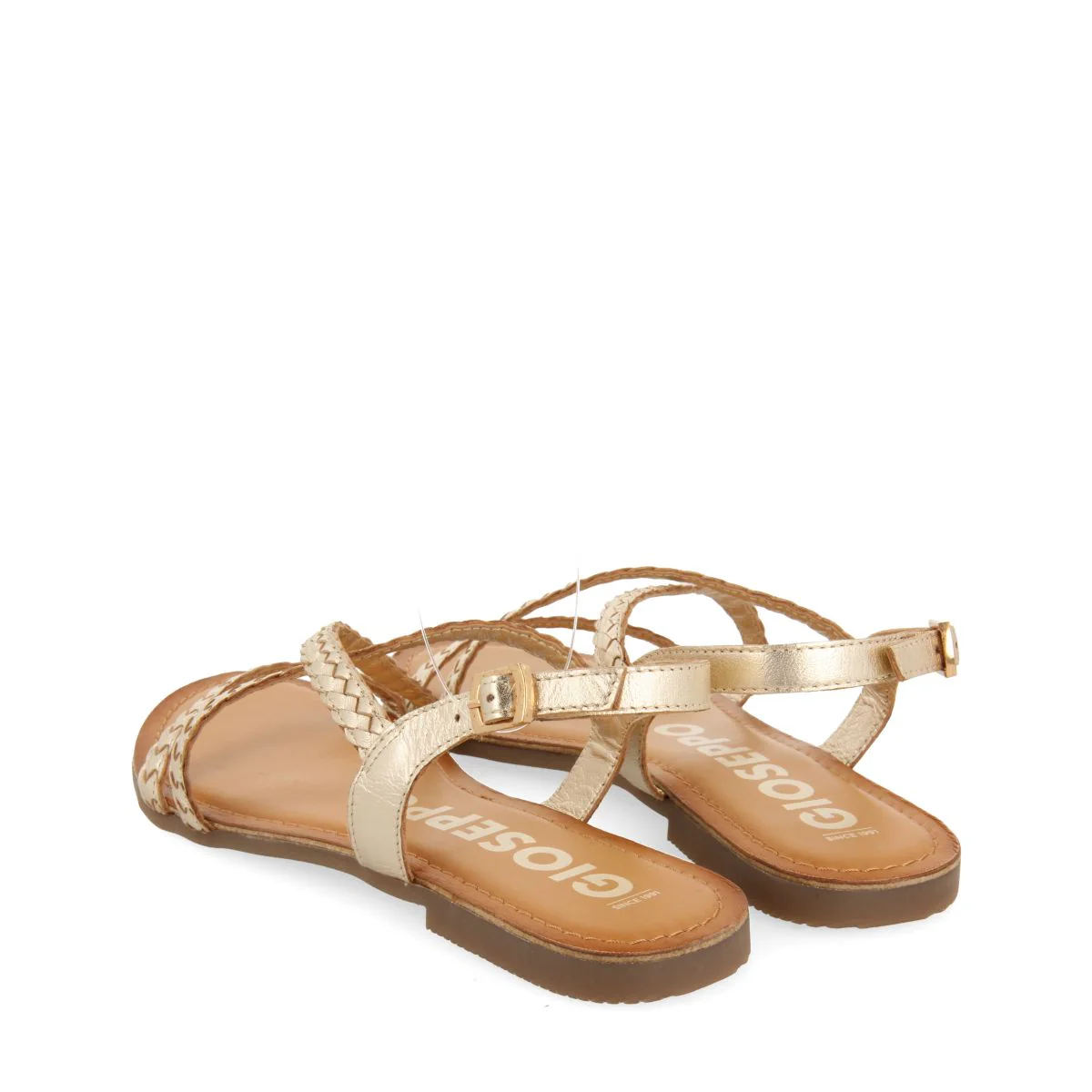 GOLDEN BRAIDED LEATHER SANDALS FOR WOMEN CAPACI - Image 3