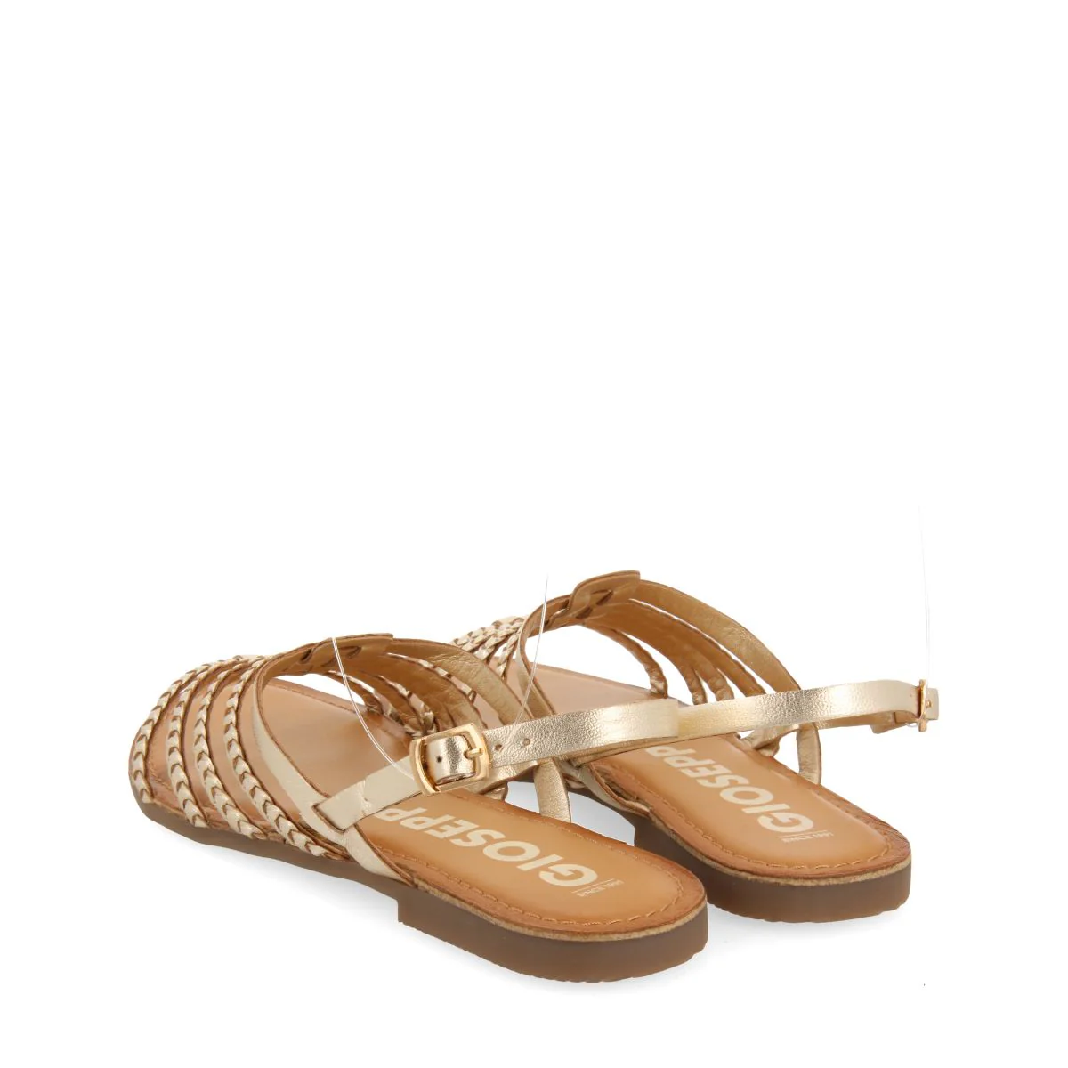 GOLDEN BRAIDED LEATHER SANDALS FOR WOMEN LIMINA - Image 4