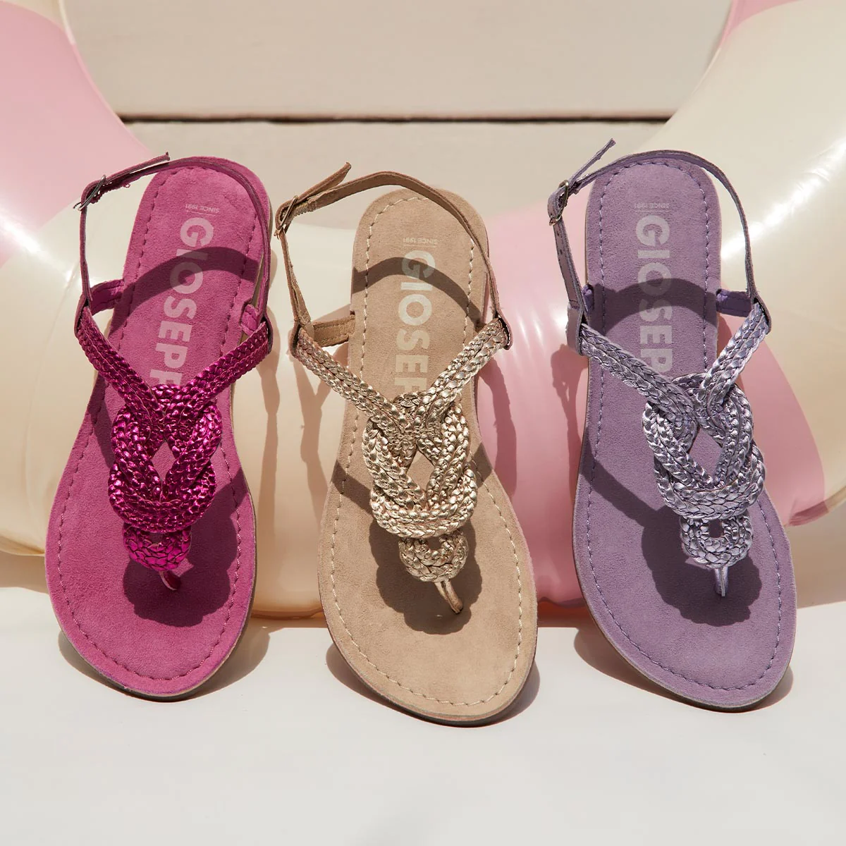 BRAIDED SHINY LEATHER SANDALS ZUPANJA - Image 5