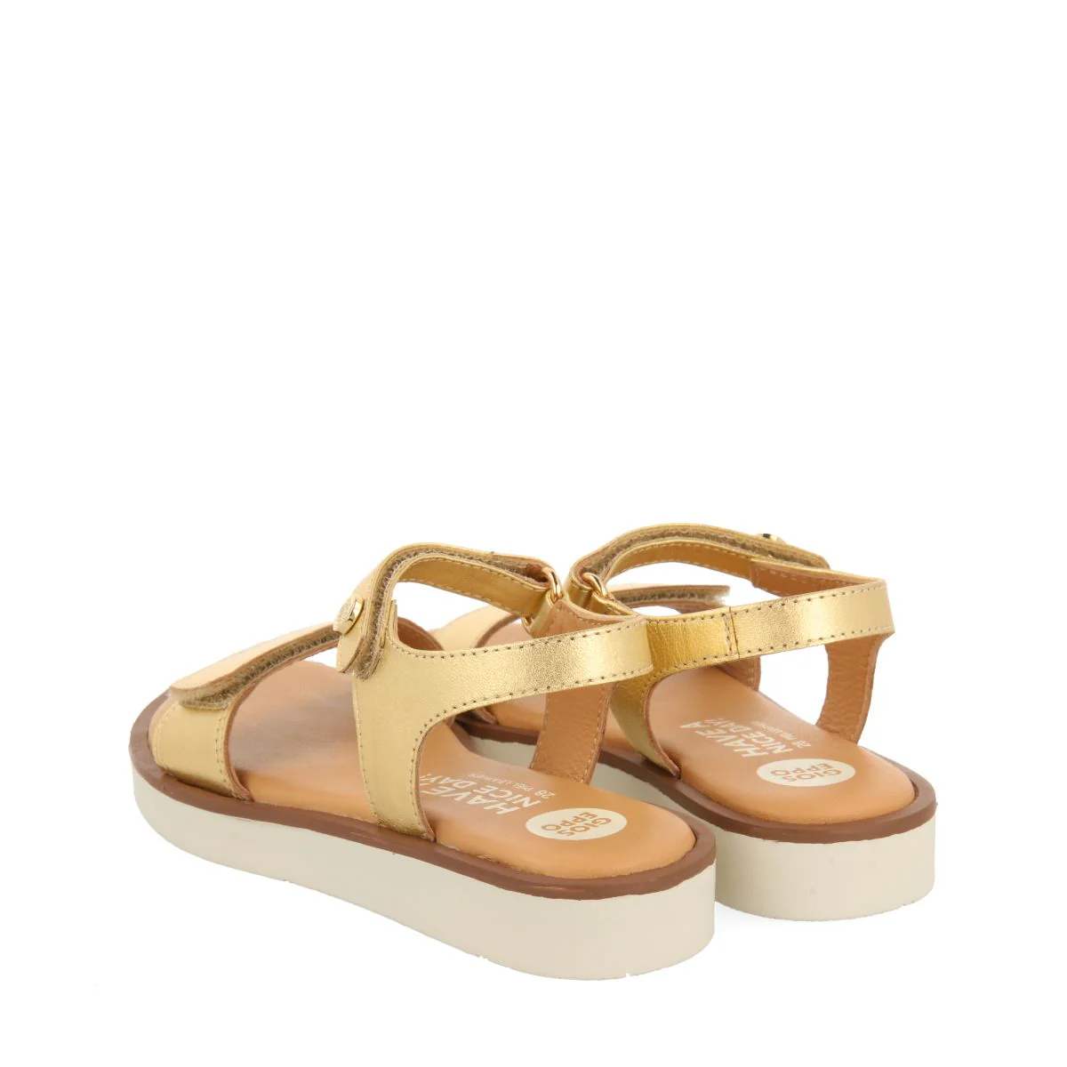 GOLDEN GREEK STYLE LEATHER SANDALS FOR GIRL AND BOY MALFA - Image 3