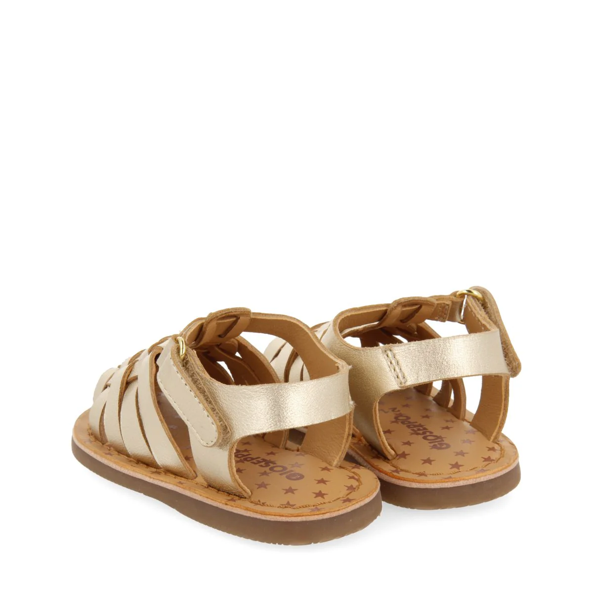 GOLDEN LEATHER CRAB-STYLE SANDALS FOR BABY HARRAH - Image 3