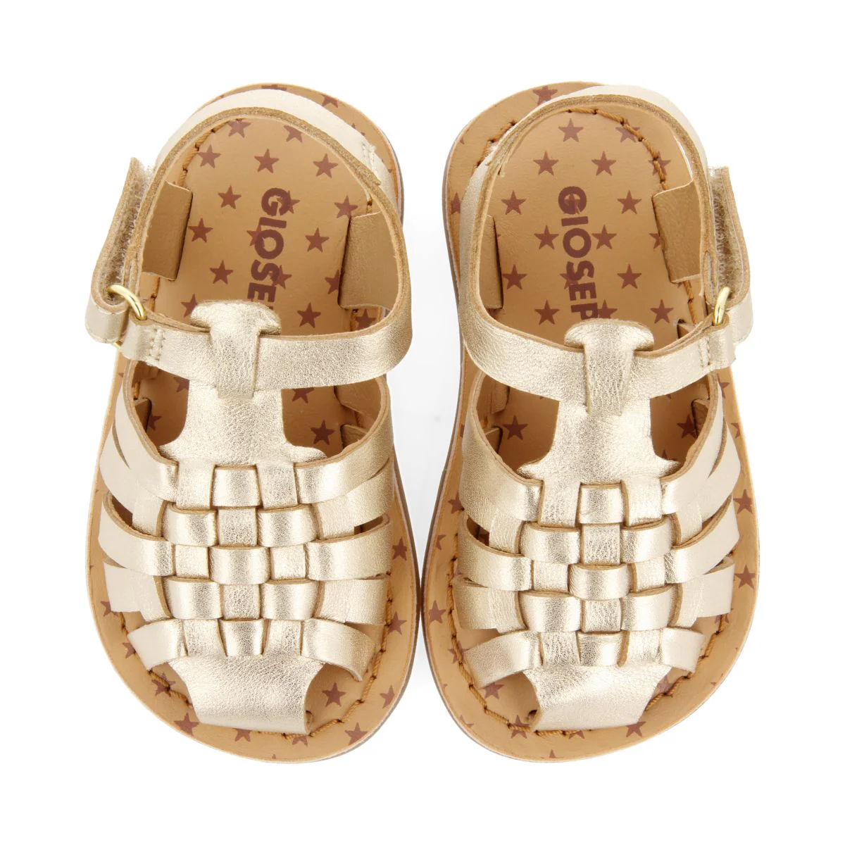 GOLDEN LEATHER CRAB-STYLE SANDALS FOR BABY HARRAH - Image 4