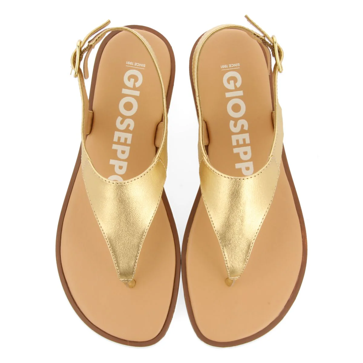 GOLDEN LEATHER SANDALS FOR WOMEN FIERZE - Image 4