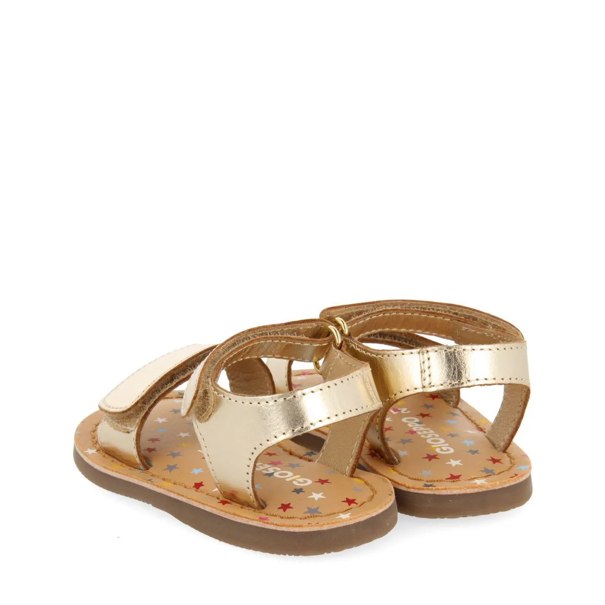 GOLDEN LEATHER SANDALS WITH FANTASY PRINT FOR BABY HIMARE - Image 3