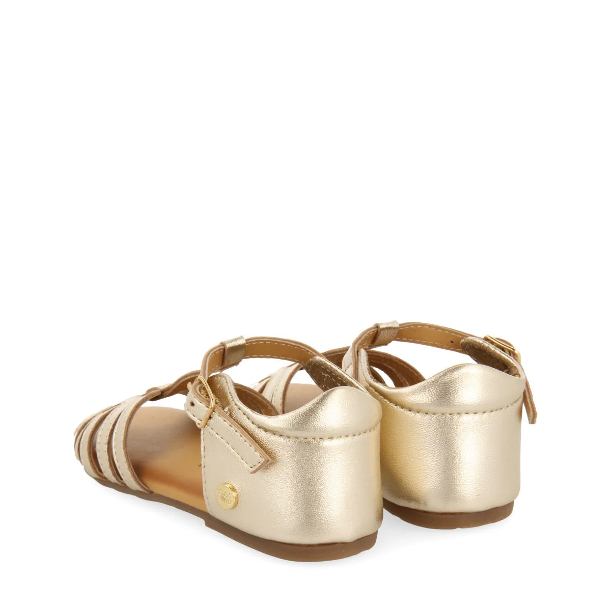 GOLDEN LEATHER SANDALS WITH STRAPS FOR GIRL AND BOY ARIPEKA - Image 3
