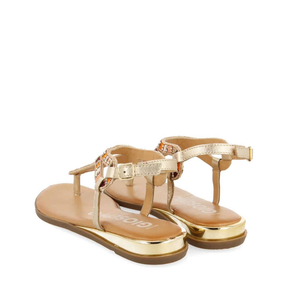 GOLDEN SANDALS WITH MULTICOLOR STONES FOR WOMEN NYSSA - Image 3