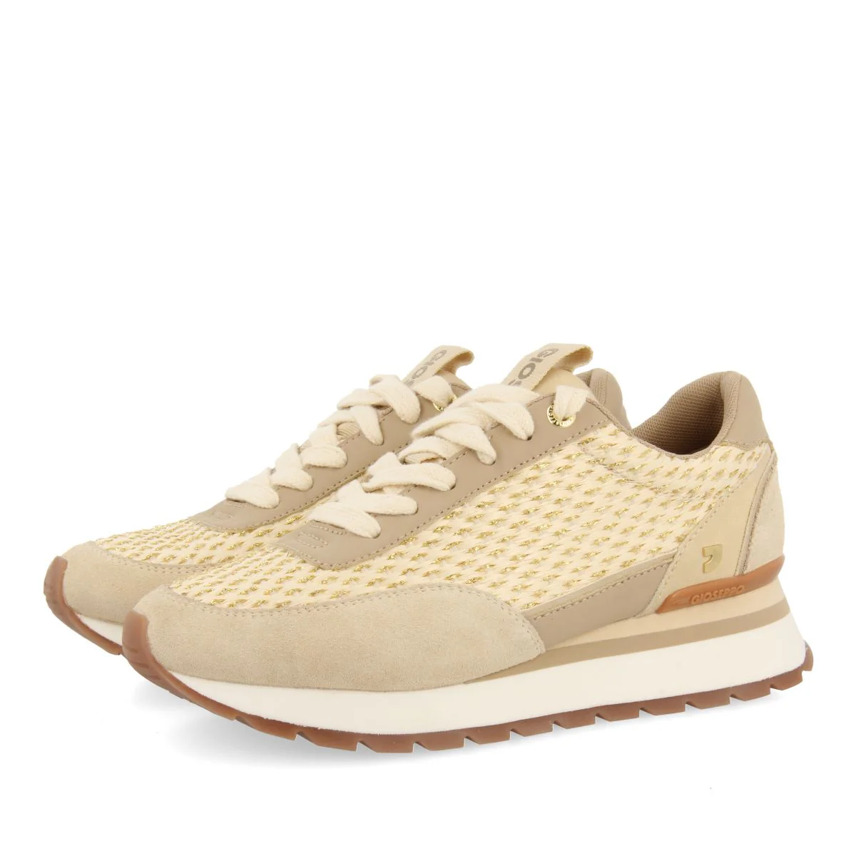 GOLDEN SNEAKERS WITH BRAIDED DETAILS FOR WOMEN GAGGI - Image 3